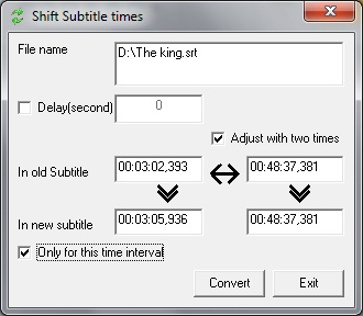 Shift Subtitle Times